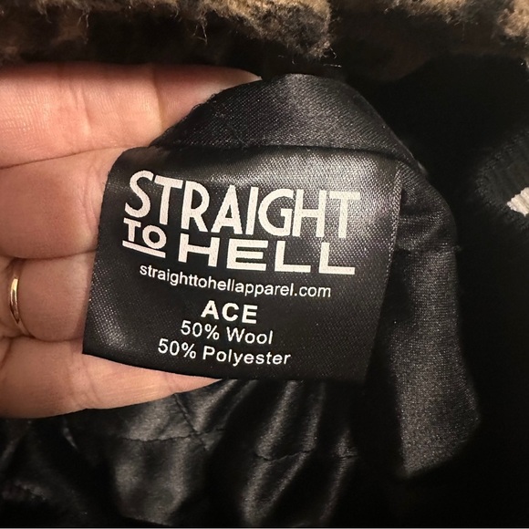 Straight To Hell Ace Leopard Bomber Varsity Jacket Wool Blend Size XS - Picture 6 of 7